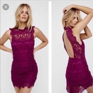 Free People Fuchsia colored lace daydream dress!